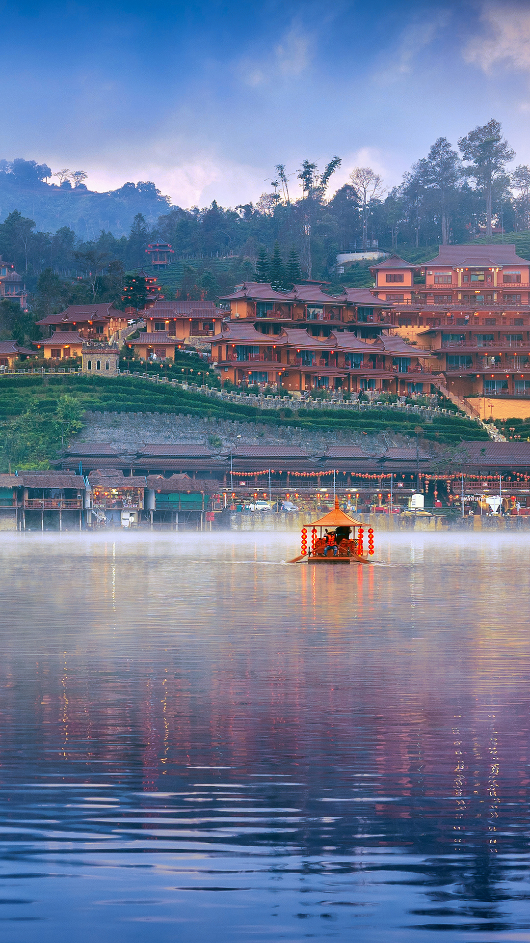 Highland Settlement beside a lake